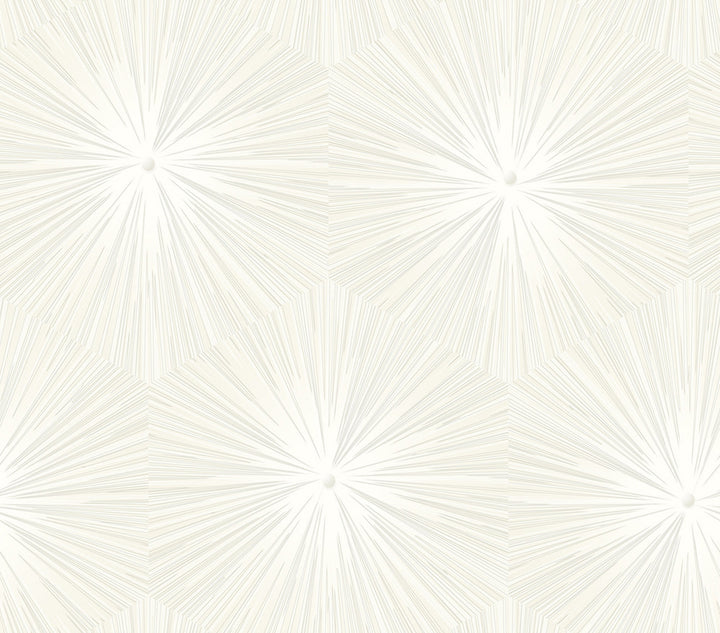 Chadwick Starburst Metallic Pearl and White by Seabrook Wallpaper Avant Garde United States 56.05 18" 20.5" - Fabric Carolina -