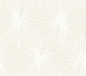Chadwick Starburst Metallic Pearl and White by Seabrook Wallpaper