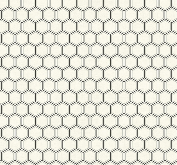 Curie Geo Metallic Silver and Black by Seabrook Wallpaper Avant Garde United States 60.75 3.6" 27" - Fabric Carolina -