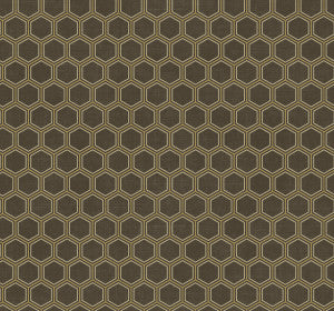 Curie Geo Metallic Gold and Espresso by Seabrook Wallpaper