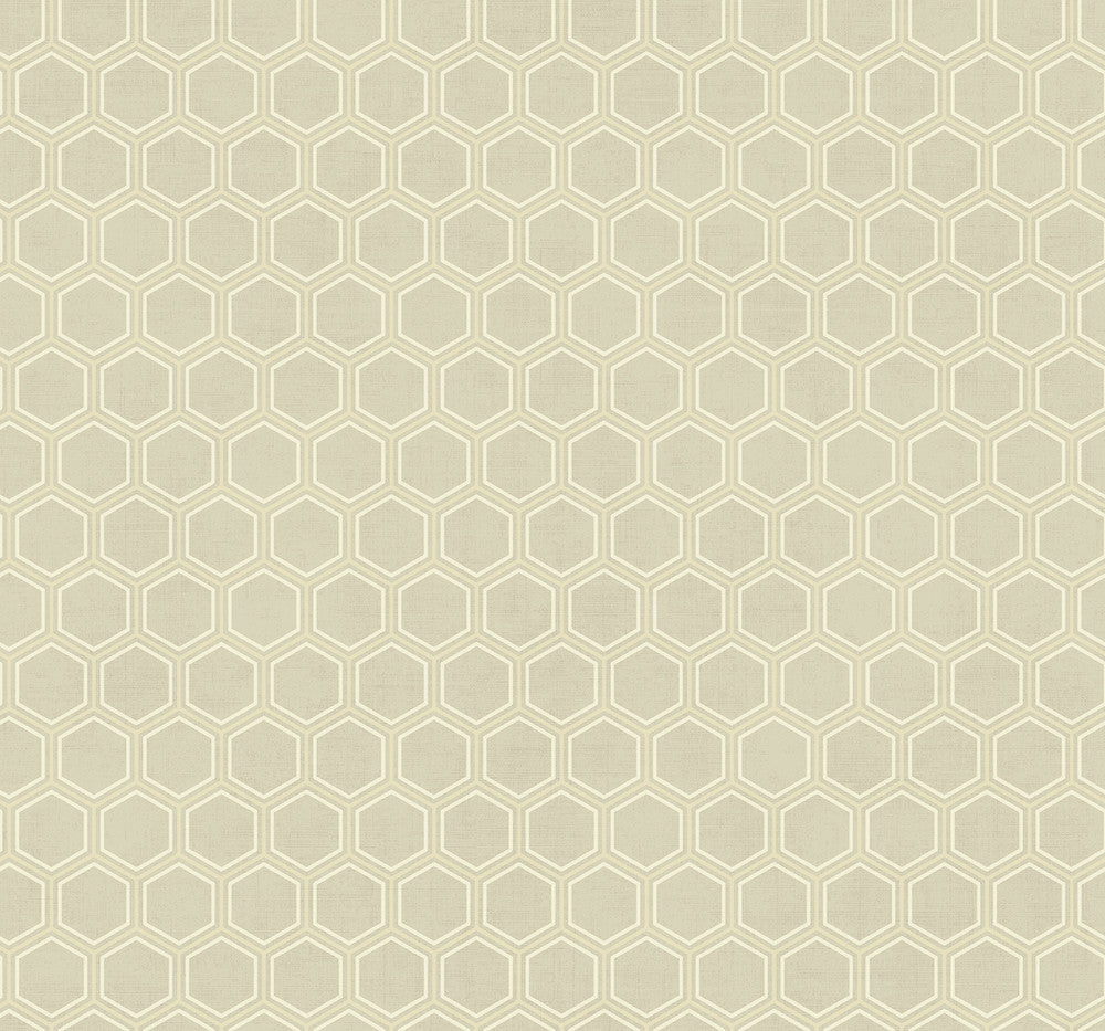 Curie Geo Beige and Silver by Seabrook Wallpaper Avant Garde United States 60.75 3.6" 27" - Fabric Carolina -