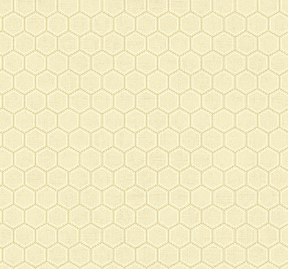 Curie Geo Gold and Off-White by Seabrook Wallpaper Avant Garde United States 60.75 3.6" 27" - Fabric Carolina -