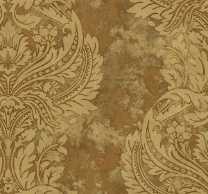 Newton Damask Tan and Gold by Seabrook Wallpaper