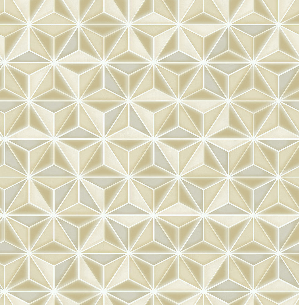 Einstein Geometric Metallic Gold and Off-White by Seabrook Wallpaper Avant Garde United States 56.05 20.87" 20.5" - Fabric Carolina -