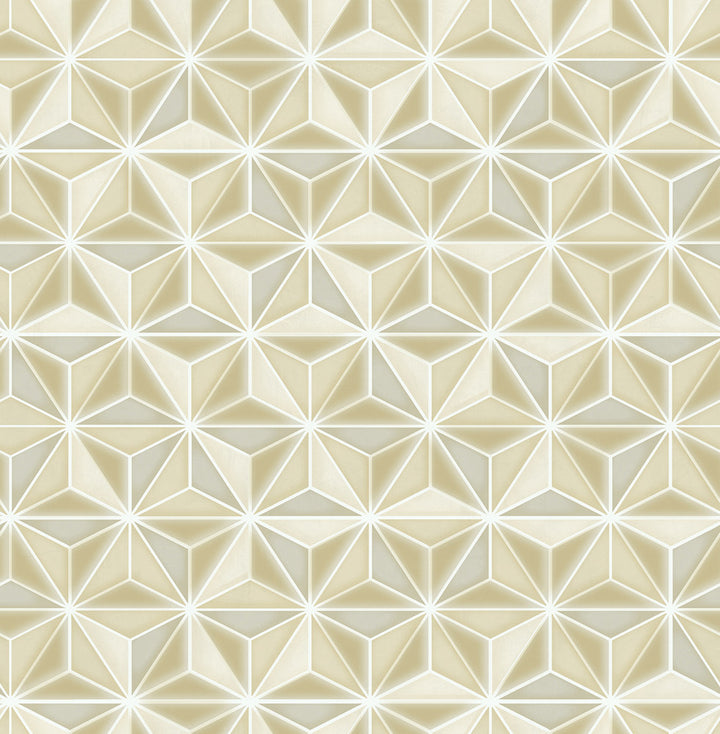 Einstein Geometric Metallic Gold and Off-White by Seabrook Wallpaper Avant Garde United States 56.05 20.87" 20.5" - Fabric Carolina -