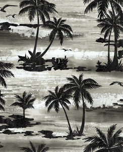 Moseley Palm Trees Black and Grey by Seabrook Wallpaper