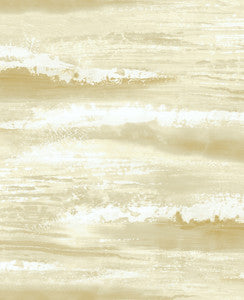 Moseley Waves Metallic Gold and Off-White by Seabrook Wallpaper
