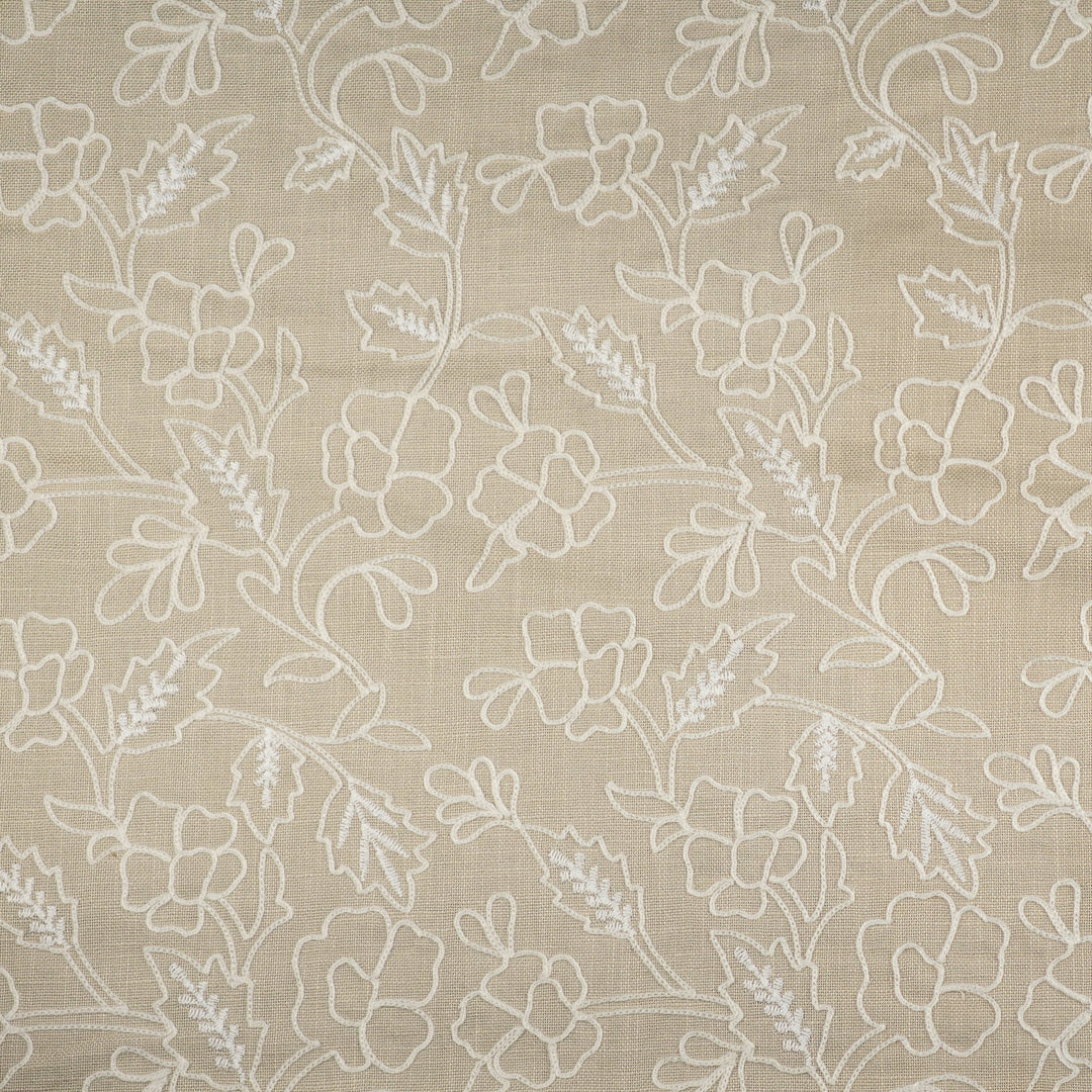 Asbury # 409 Tea by Maxwell Designer Fabric Color Theory-Vol. X Driftwood 100% COTTON EMB.-100% POLYESTER INDIA V-9" H-7.7" W: 54" EMB: 52.8" - Swanky Fabrics -