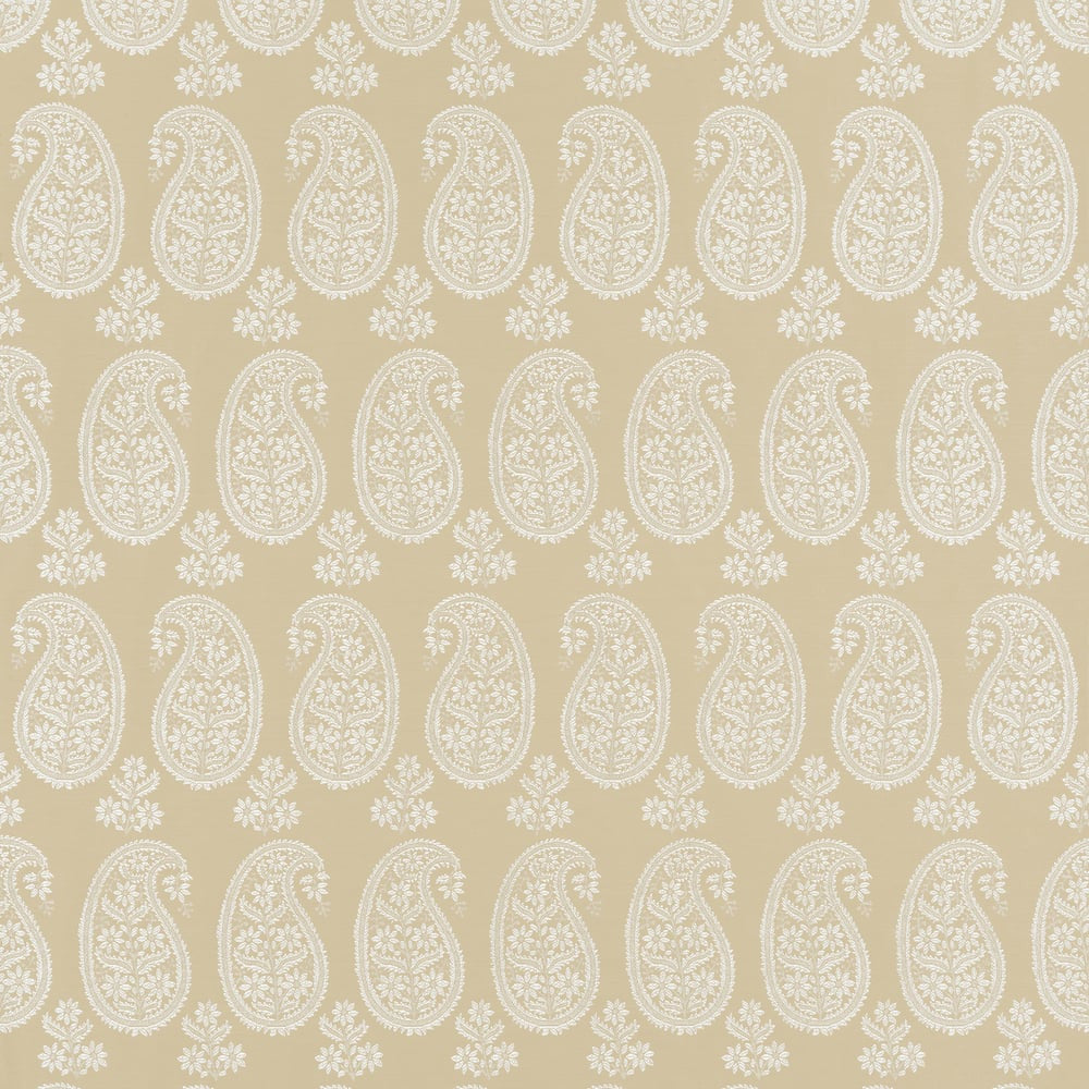 Campania Paisley Beige AW16111 by Thibaut Fabric Thibaut Fabric Campania Paisley Beige AW16111Fabric SOLEIL TEXTURES U.S.A </p><p>Repeat: H: 7 in (17.78 cm), V: 24.5 (62.23 cm) 54 in  (137.16 cm) - Fabric Carolina -