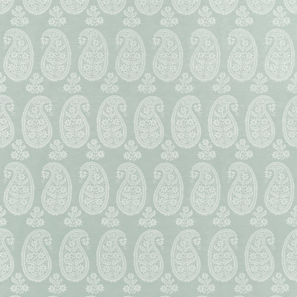 Campania Paisley Sage AW16112 by Thibaut Fabric Thibaut Fabric Campania Paisley Sage AW16112Fabric SOLEIL TEXTURES U.S.A </p><p>Repeat: H: 7 in (17.78 cm), V: 24.5 (62.23 cm) 54 in  (137.16 cm) - Fabric Carolina -