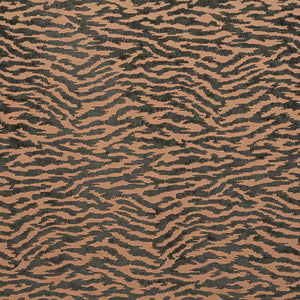 Tadoba Velvet Charcoal on Caramel AW24524 by Anna French Fabric