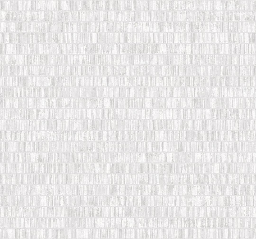 Textured Stripe Metallic Pearl and White AW70500 by Seabrook Designs Designer Wallpaper