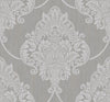 Puff Damask Metallic Silver Glitter and Tan AW70808 by Seabrook Designs Wallpaper