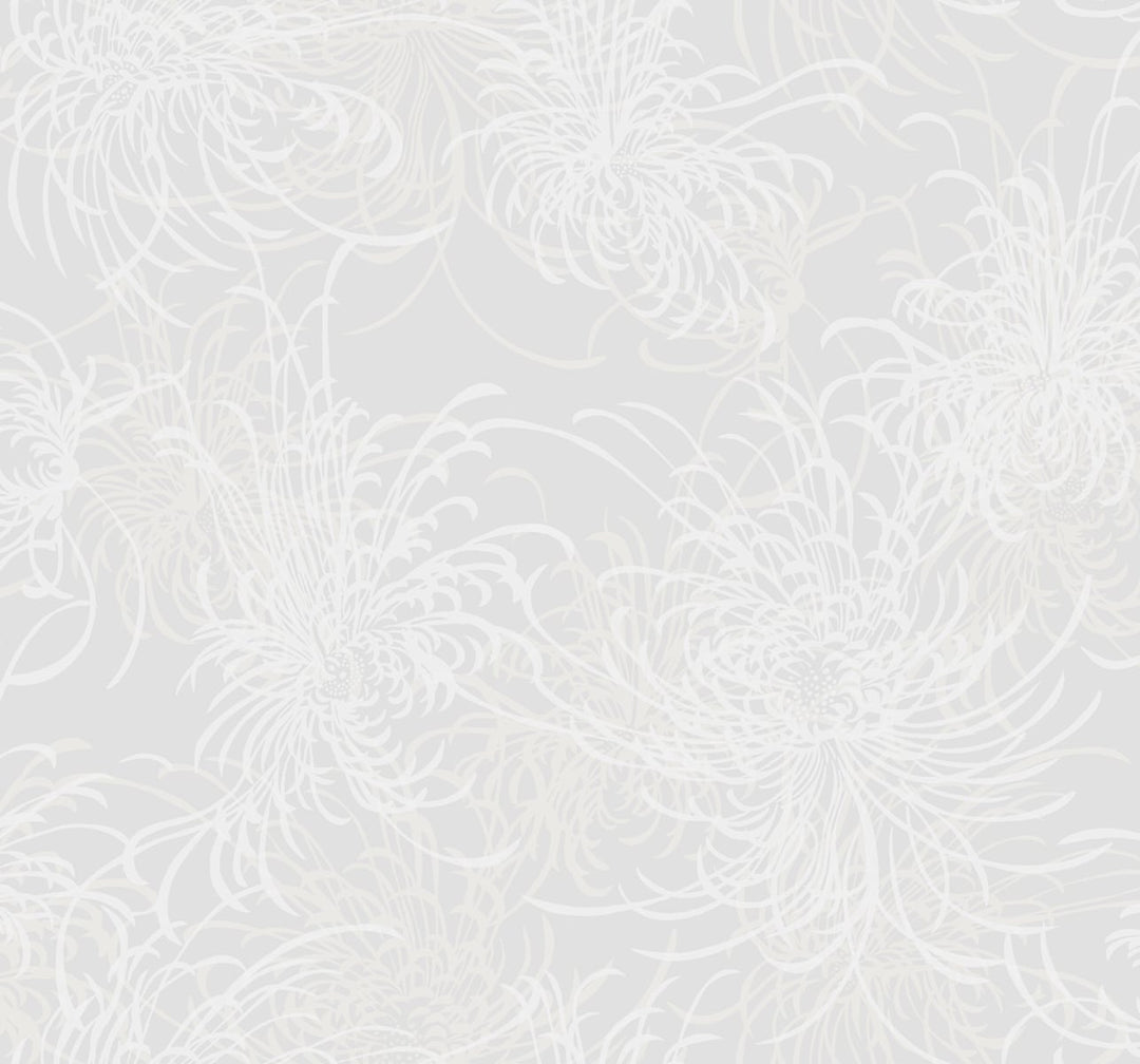 Noell Floral Off-White AW71500 by Seabrook Designs Designer Wallpaper