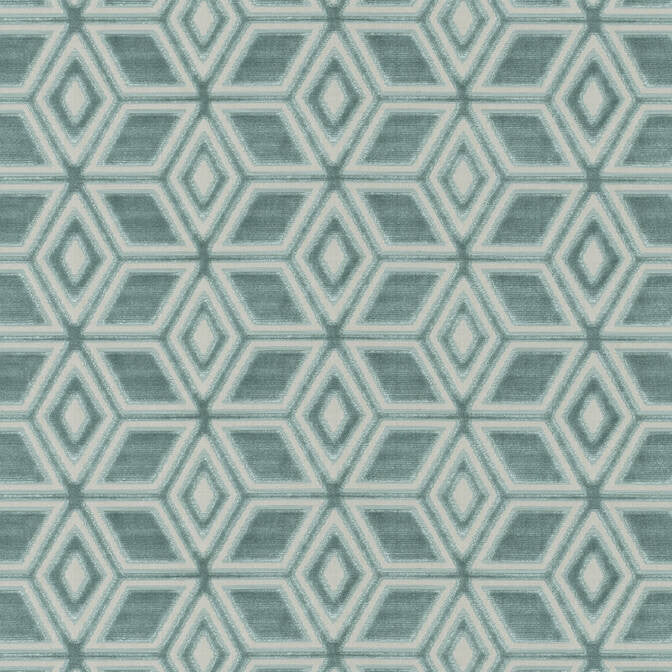 Jardin Maze Velvet Aqua AW72983 by Anna French Fabric Anna French Fabric Jardin Maze Velvet Aqua AW72983Fabric Manor 79% Viscose, 21% Polyester BELGIUM </p><p>Repeat: V: 4.5 54 - Fabric Carolina -
