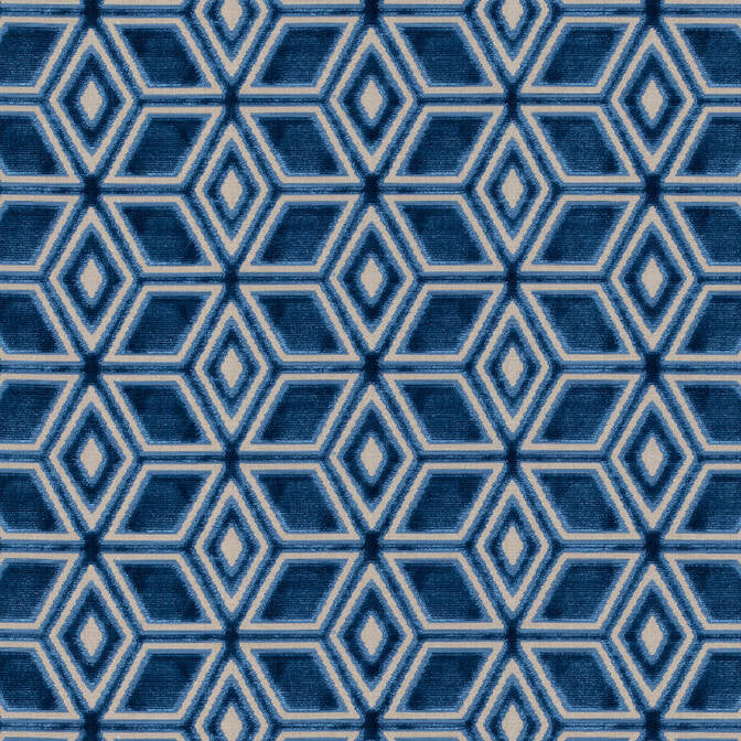 Jardin Maze Velvet Navy AW72986 by Anna French Fabric Anna French Fabric Jardin Maze Velvet Navy AW72986Fabric Manor 79% Viscose, 21% Polyester BELGIUM </p><p>Repeat: V: 4.5 54 - Fabric Carolina -
