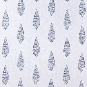 Manor Embroidery Navy on White AW73005 by Anna French Fabric
