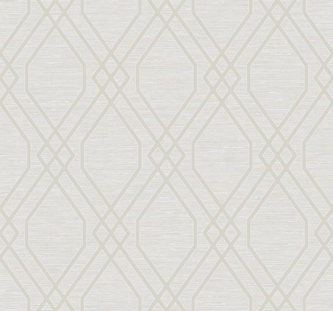 Diamond Geo Beige and Silver Glitter AW73708 by Seabrook Designs Designer Wallpaper