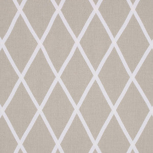 Tarascon Trellis Applique White on Natural AW78709 by Anna French Fabric