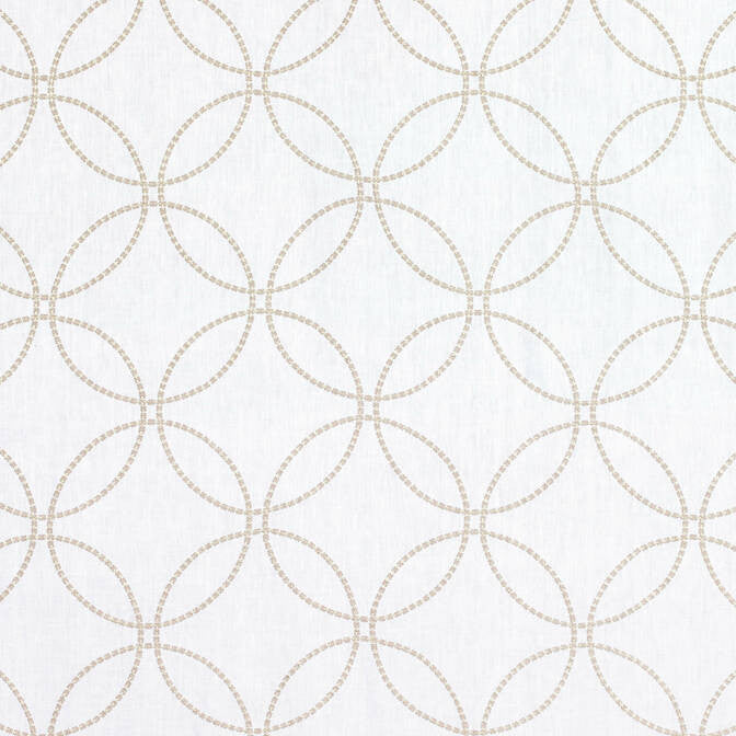 Ronda White AW9119 by Anna French Fabric Anna French Fabric Ronda White AW9119Fabric Natural Glimmer 100% Linen/EMB: 100% Zari INDIA </p><p>Repeat: V: 8.75 51 - Fabric Carolina -