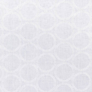 Marbella Circle Embroider White AW9120 by Anna French Fabric