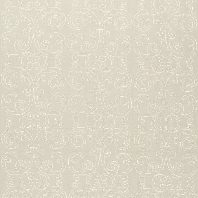 Barcelona Embroidery Natural AW9123 by Anna French Fabric Anna French Fabric Barcelona Embroidery Natural AW9123Fabric Natural Glimmer 55% Lin 45% Cot/EMB: 100% Visc INDIA </p><p>Repeat: V: 14.5 50 - Fabric Carolina -
