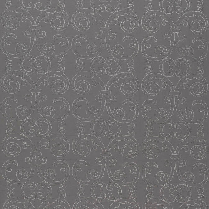 Barcelona Embroidery Grey AW9124 by Anna French Fabric Anna French Fabric Barcelona Embroidery Grey AW9124Fabric Natural Glimmer 55% Lin 45% Cot/EMB: 100% Visc INDIA </p><p>Repeat: V: 14.5 50 - Fabric Carolina -