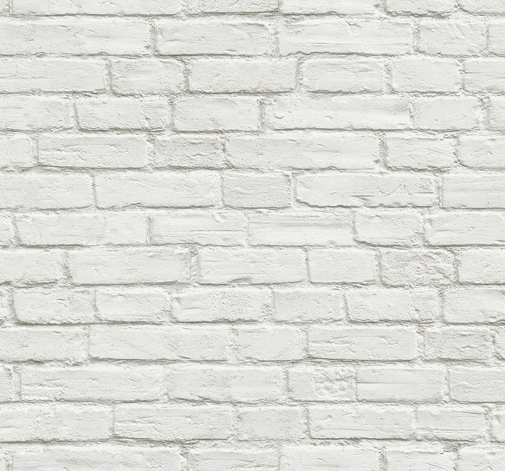 Vintage White Brick Off-White by Seabrook Wallpaper NextWall Peel & Stick United States 30.75 25.2" 20.5" - Fabric Carolina -