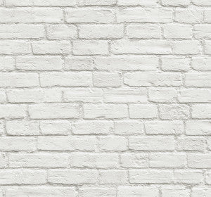 Vintage White Brick Off-White by Seabrook Wallpaper