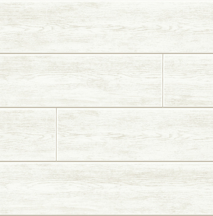 Off-White Shiplap Off-White by Seabrook Wallpaper NextWall Peel & Stick United States 30.75 20.87" 20.5" - Fabric Carolina -