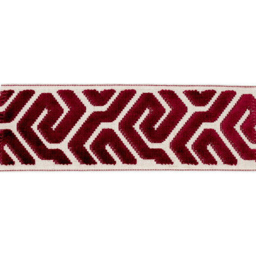 Agos - Crimson by Europatex Designer Fabric Agos 100% Polyester China See Sample Horizontal: N/A and Vertical: N/A 3.50 inches  - Swanky Fabrics -