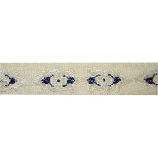 Americas - Navy by Europatex Designer Fabric Avenue Collection 80% Rayon / 20% Acrylic China See Sample Horizontal: N/A and Vertical: N/A 2.00 inches  - Swanky Fabrics -