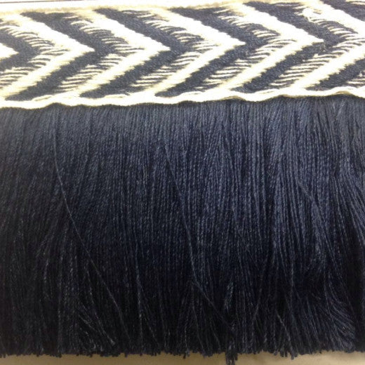 ARIEL NAVY by Europatex Designer Fabric Sirenia Collection 50% Viscose / 50% Cotton China See Sample Horizontal: N/A and Vertical: N/A 2.00 inches  - Swanky Fabrics -