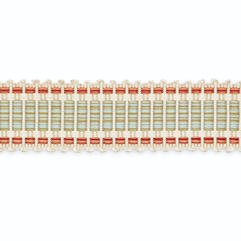 Eugenie Picot-Edge Braid Ivory/Azure/Copper B107-16 by Schumacher Trim SCHUMACHER TRIM PROGRAM See Sample UNITED STATES OF AMERICA TO BE DETERMINED </p><p>Repeat: Horizontal: - and Vertical: - 1 1/2" WIDE (4CM) - Fabric Carolina -