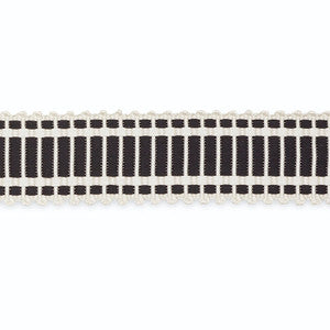 Eugenie Picot-Edge Braid Ivory/Ebony B107-7 by Schumacher Fabric