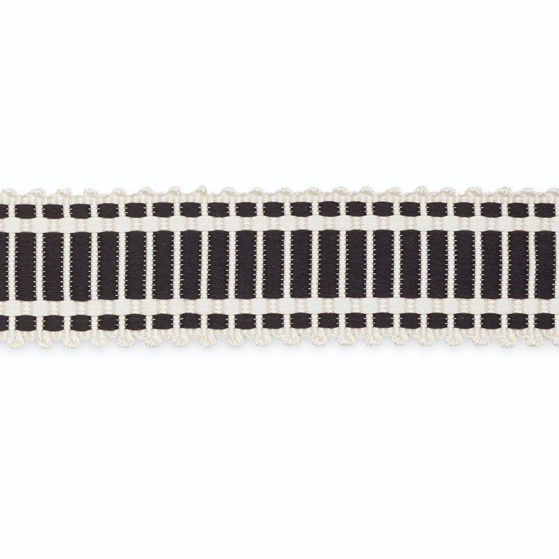 Eugenie Picot-Edge Braid Ivory/Ebony B107-7 by Schumacher Trim SCHUMACHER TRIM PROGRAM SILK 100% UNITED STATES OF AMERICA </p><p>Repeat: Horizontal: and Vertical: 1.5 - Fabric Carolina -