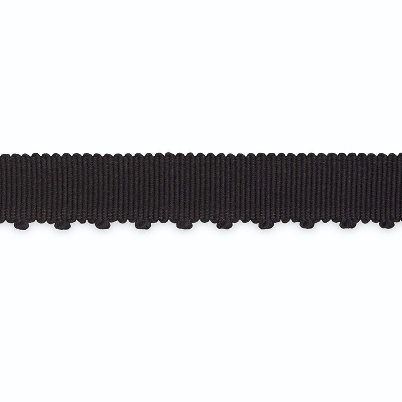 Amy Picot-Edge Grosgrain Black B109-9 by Schumacher Trim SCHUMACHER TRIM PROGRAM See Sample UNITED STATES OF AMERICA TO BE DETERMINED </p><p>Repeat: Horizontal: - and Vertical: - 0 6/8" WIDE (2CM) - Fabric Carolina -