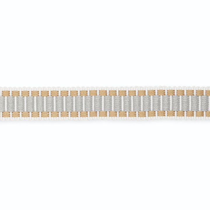 Devon Braid White/Moonstone/Fog B130-3 by Schumacher Trim SCHUMACHER TRIM PROGRAM RAYON 100% UNITED STATES OF AMERICA </p><p>Repeat: Horizontal: and Vertical: 0.625 - Fabric Carolina -