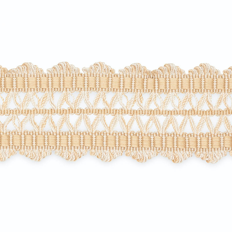 Nikita Braid Peche/Oyster B181-3 by Schumacher Trim SCHUMACHER TRIM PROGRAM See Sample UNITED STATES OF AMERICA TO BE DETERMINED </p><p>Repeat: Horizontal: - and Vertical: - 2" WIDE (5CM) - Fabric Carolina -