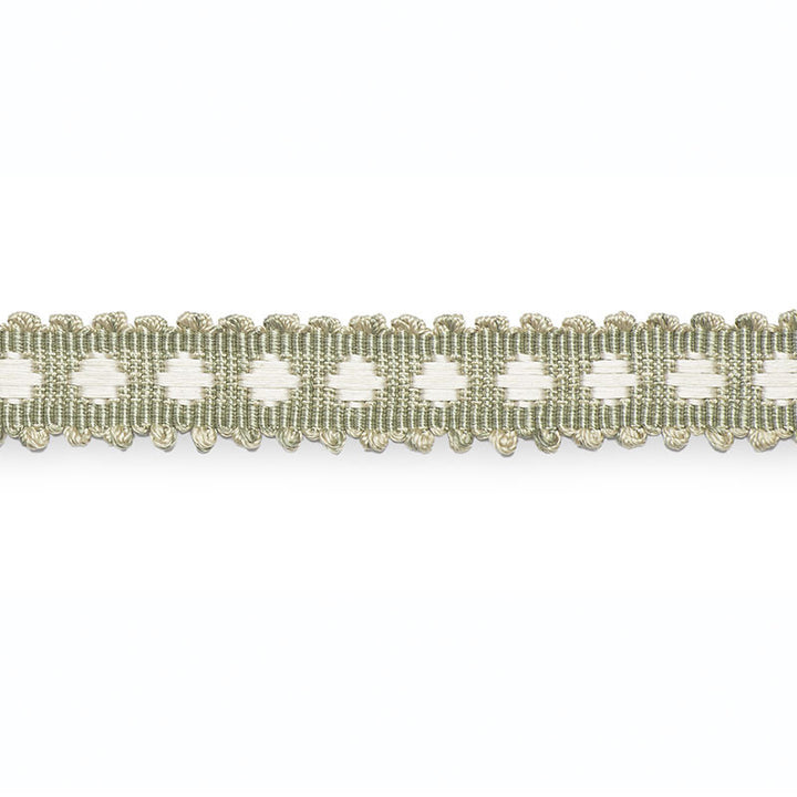 Marlis Braid Bay Leaf/Ivory B203-3 by Schumacher Trim SCHUMACHER TRIM PROGRAM SILK 100% UNITED STATES OF AMERICA </p><p>Repeat: Horizontal: and Vertical: 1 - Fabric Carolina -