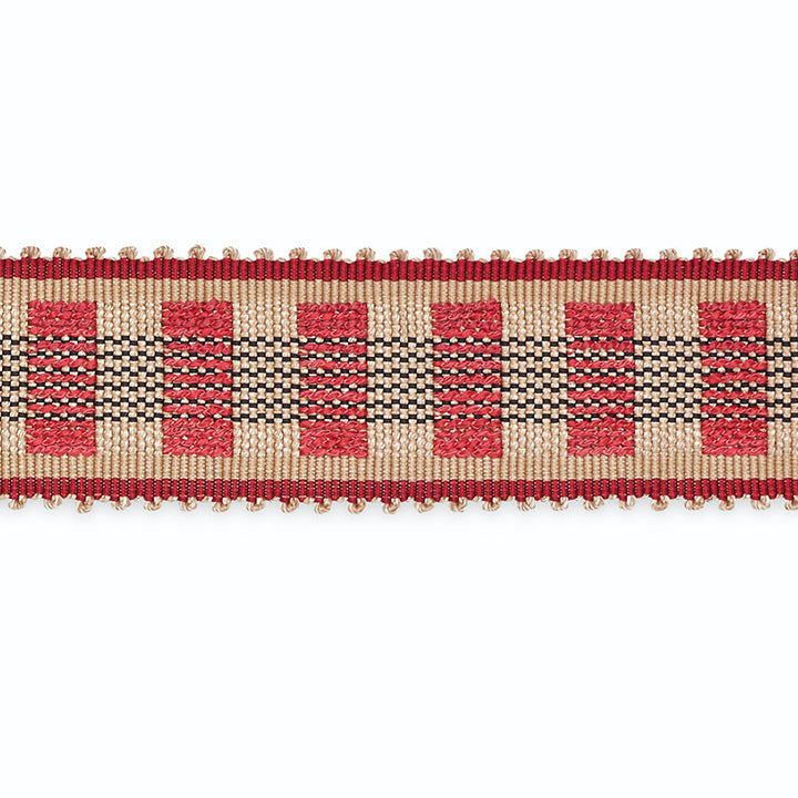Lucinda Braid 7/8" Khaki/Cranberry/Black B220-9 by Schumacher Trim SCHUMACHER TRIM PROGRAM See Sample UNITED STATES OF AMERICA TO BE DETERMINED </p><p>Repeat: Horizontal: - and Vertical: - 1 6/8" WIDE (4CM) - Fabric Carolina -