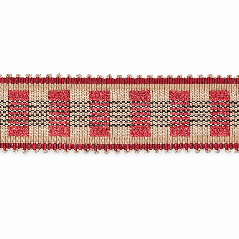 Lucinda Braid 7/8" Khaki/Cranberry/Black B220-9 by Schumacher Trim SCHUMACHER TRIM PROGRAM SILK 100% UNITED STATES OF AMERICA </p><p>Repeat: Horizontal: and Vertical: 1.75 - Fabric Carolina -