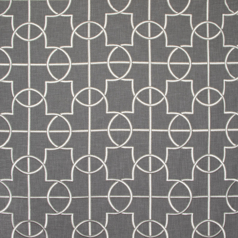 B8035 Charcoal by Greenhouse Fabric 100% Polyester With 100% Polyester Embroidery India 6,000 double rubs </p><p>Repeat: 8.5" H, 9.25" V 51.5" - Fabric Carolina -