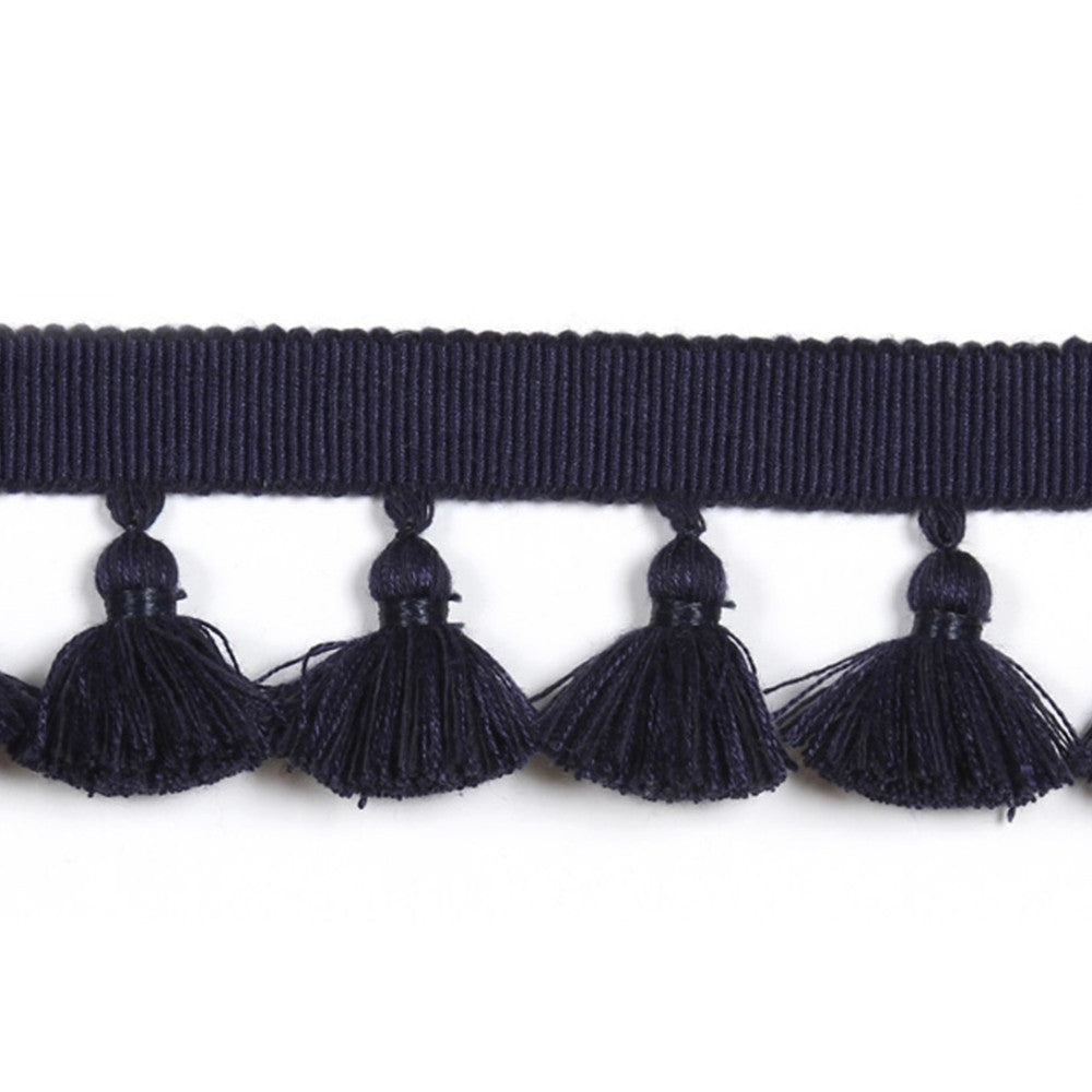 Hellenic Key Tassel Fringe Marine by Europatex Fabric Hellenic 47% Fibranne, 44% Cotton, 9% Polyester 1.75 inches - Fabric Carolina -
