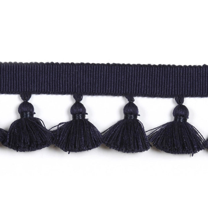 Hellenic Key Tassel Fringe Marine by Europatex Fabric Hellenic 47% Fibranne, 44% Cotton, 9% Polyester 1.75 inches - Fabric Carolina -