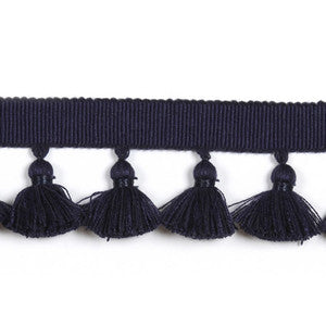 Hellenic Key Tassel Fringe Marine by Europatex Fabric