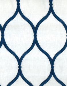 Bambi White Navy by Norbar Fabric GALLERY 55% COTTON 40% POLYESTER 7 3/4"V 4"H 54" - Fabric Carolina -