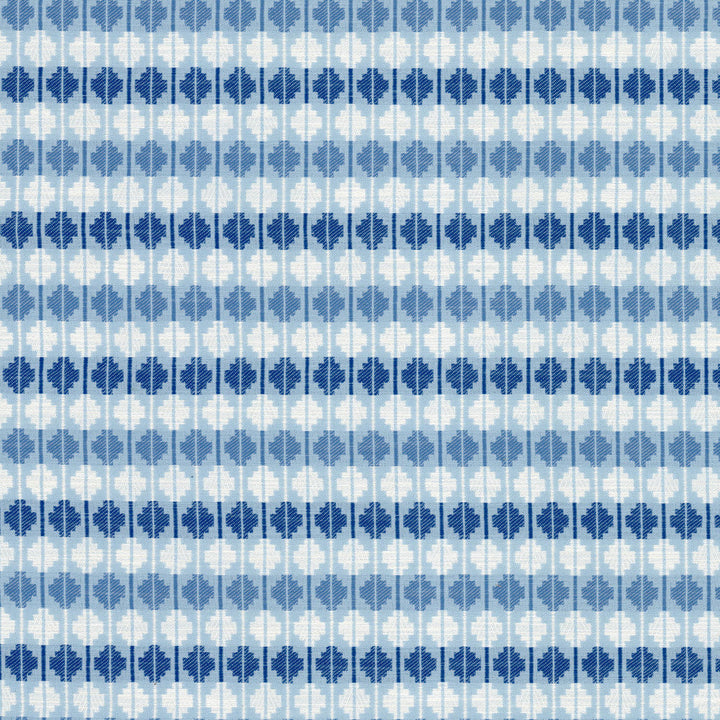 Banbury 1 Blue/White by Stout Fabric Stout Fabric Banbury 1 Blue/WhiteFabric GREAT IMPRESSIONS BLUE/SPA 100%POL USA </p><p>Repeat: H: 2.375, V: 3.875 54 in - Fabric Carolina -