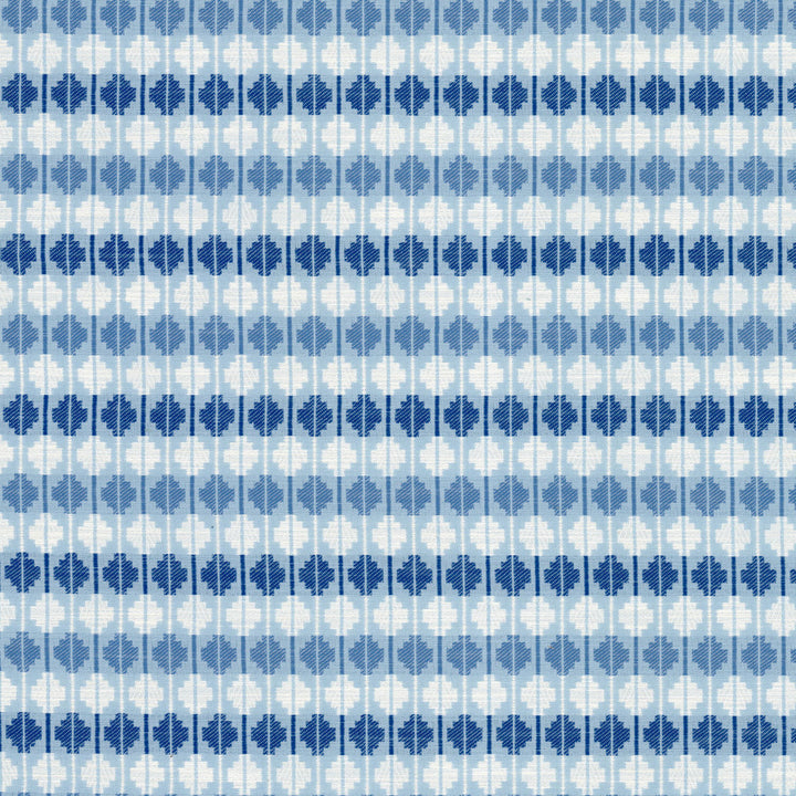 Banbury 1 Blue/White by Stout Fabric Stout Fabric Banbury 1 Blue/WhiteFabric GREAT IMPRESSIONS BLUE/SPA 100%POL USA </p><p>Repeat: H: 2.375, V: 3.875 54 in - Fabric Carolina -
