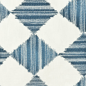Banff 3 Blue/White by Aoc Fabric